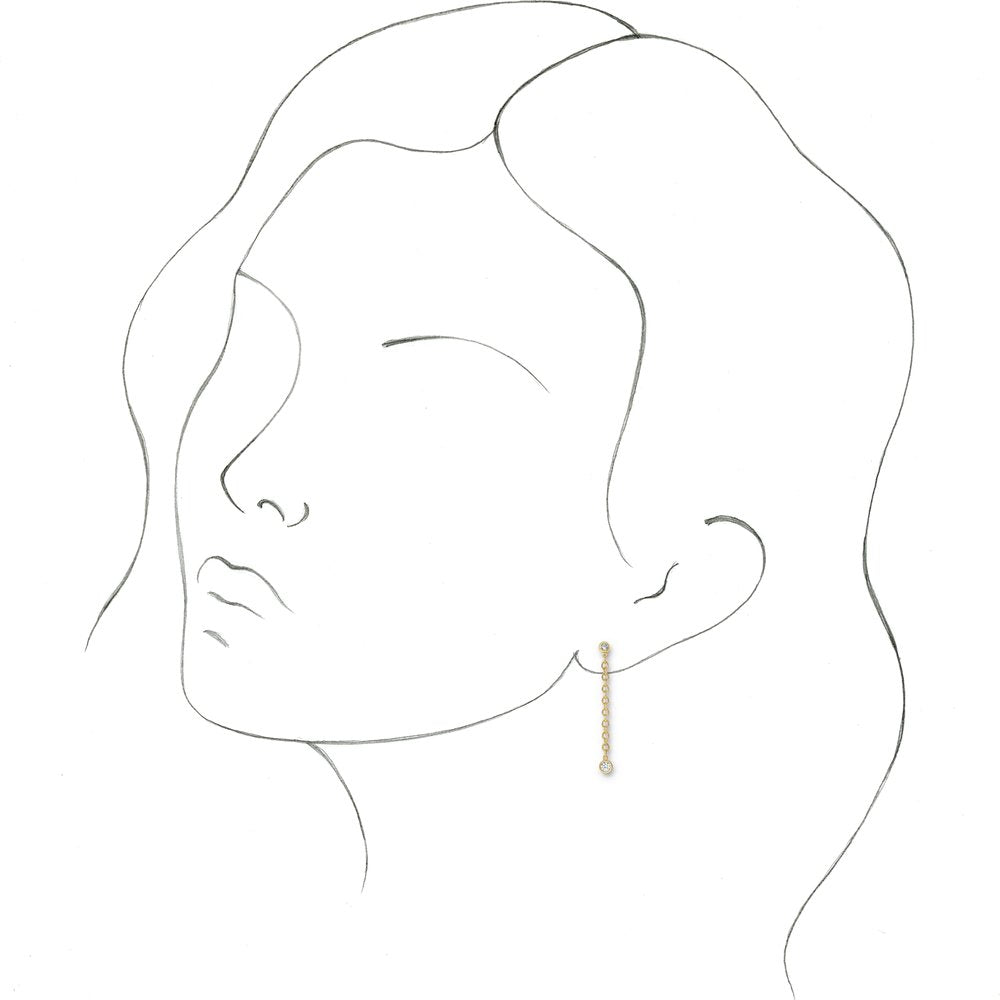 14K Yellow Gold 1/5 CTW Natural Diamond Chain Dangle Earrings