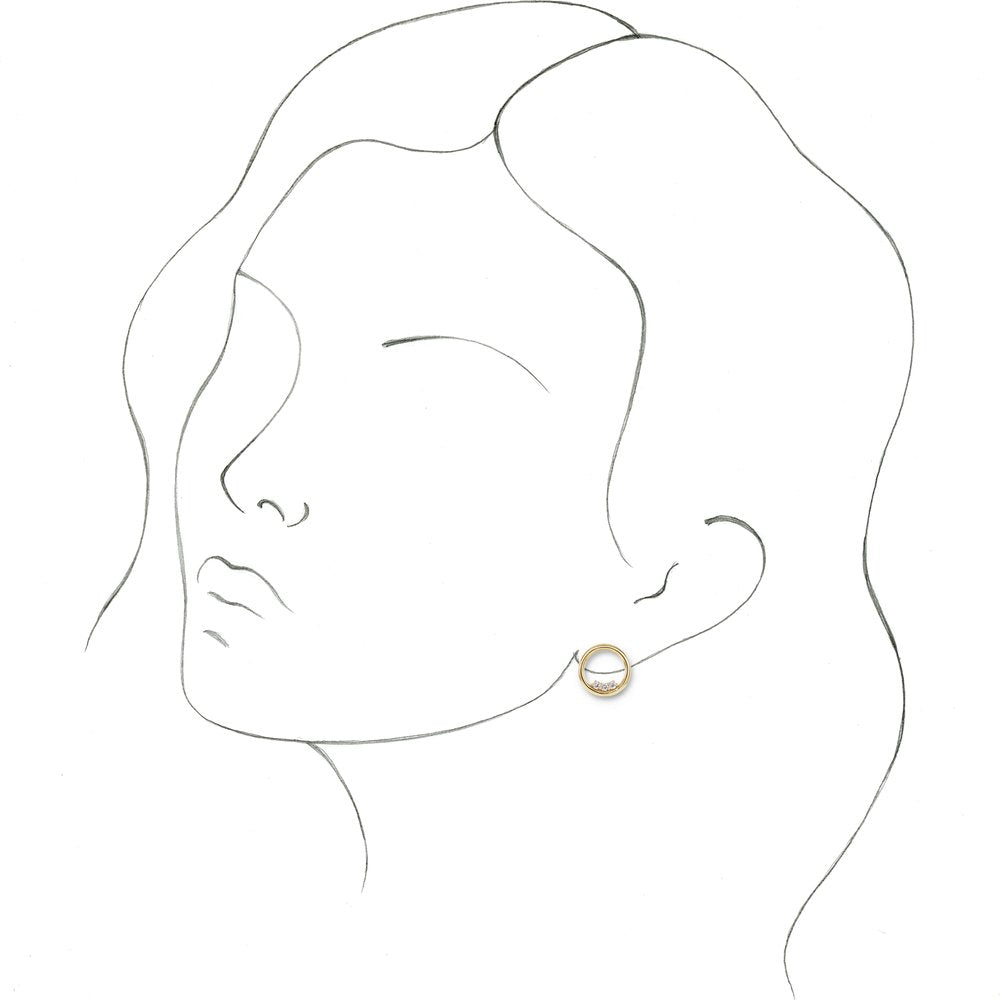 14K Yellow Gold 1/6 CTW Natural Diamond Circle Earrings