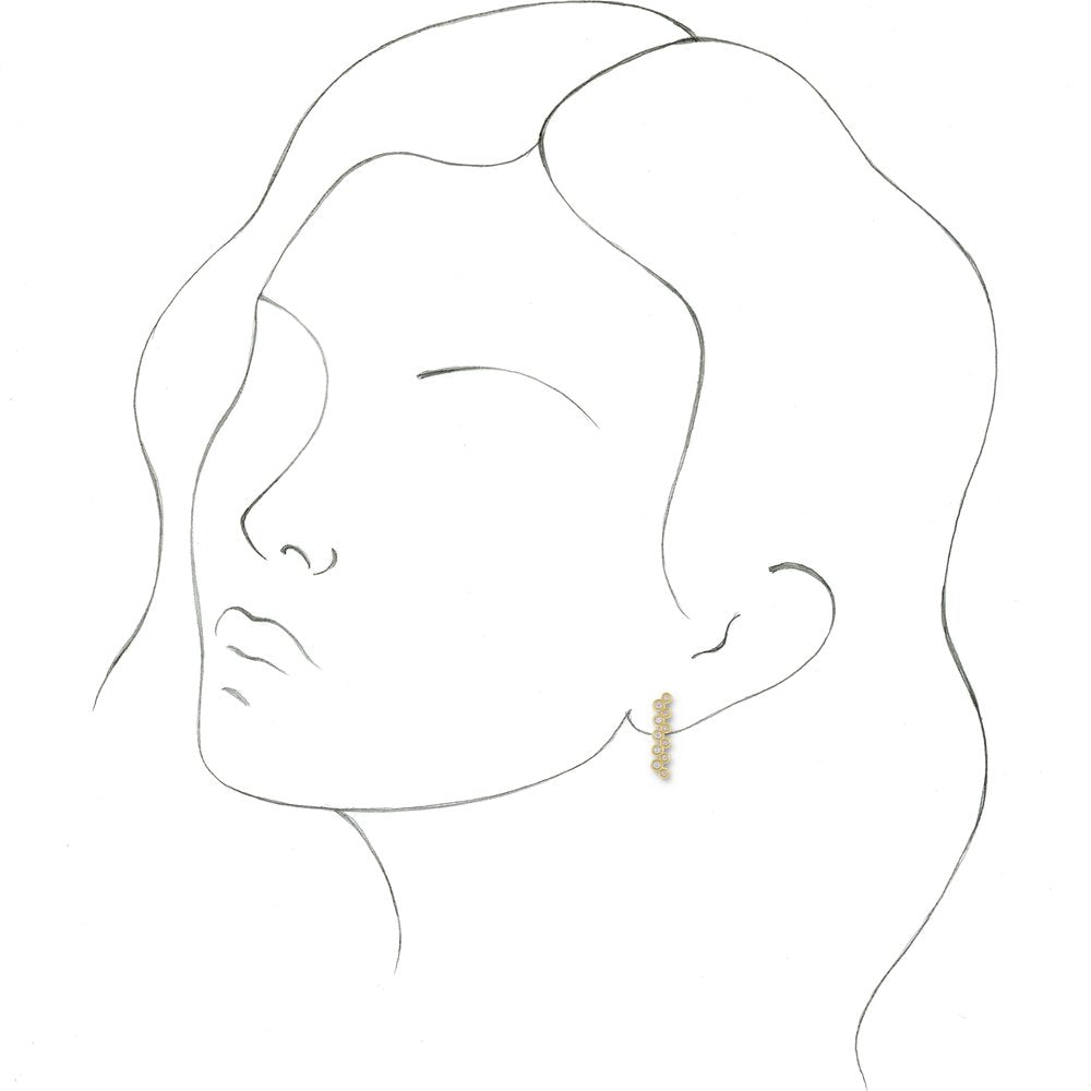 14K Yellow Gold 1/3 CTW Natural Diamond Bezel-Set Bar Earrings