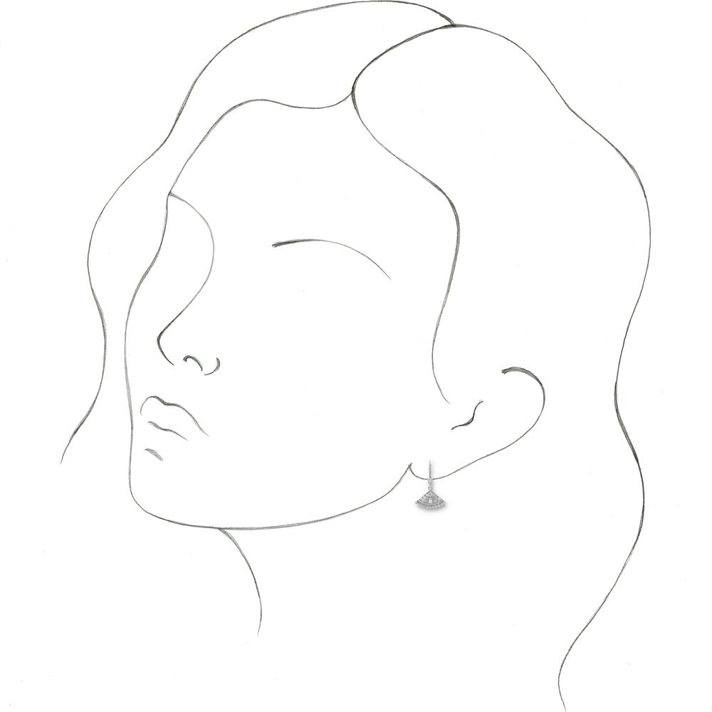 14K White Gold 3/4 CTW Natural Diamond Fan Earrings