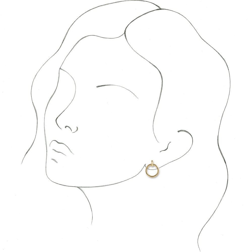 14K Yellow Circle Dangle Earrings