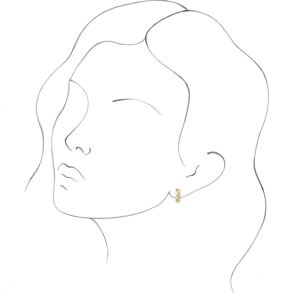 14K Yellow Gold 1/10 CTW Natural Diamond Hoop Earrings