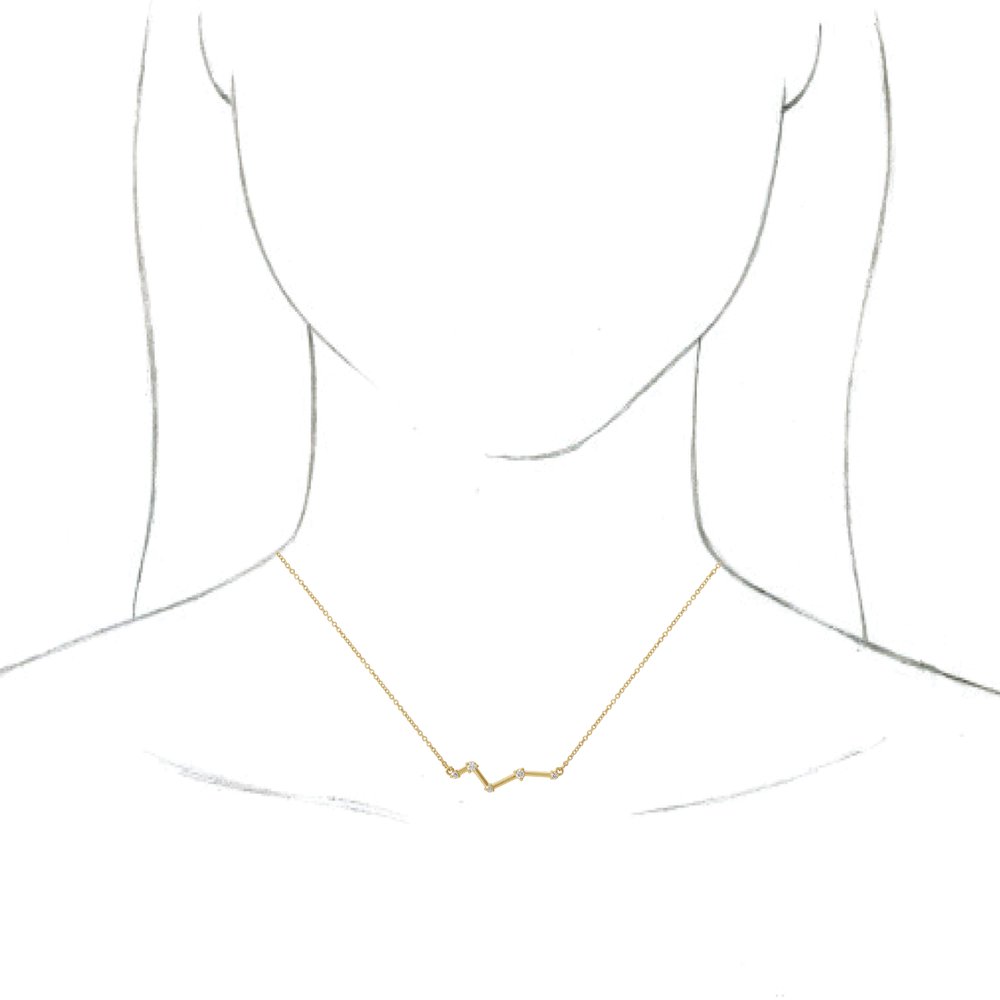 14K Yellow Gold 1/10 CTW Natural Diamond Constellation 18" Necklace