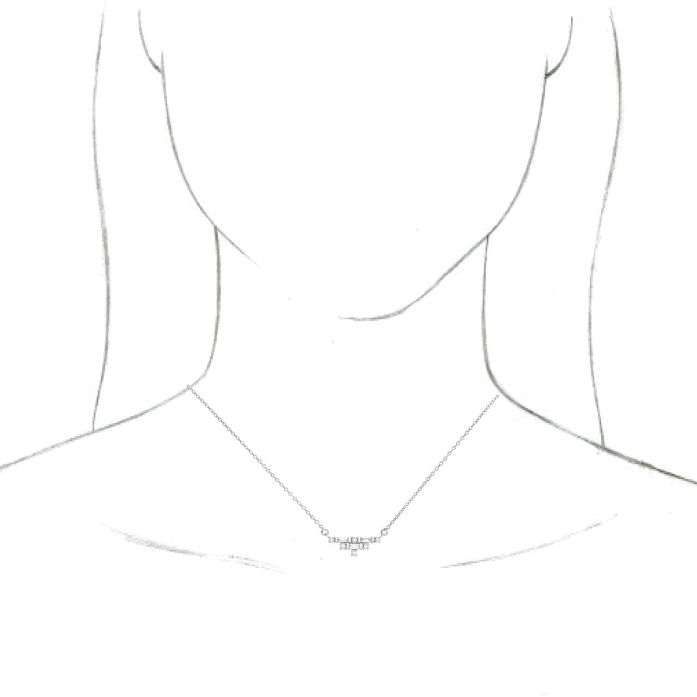 14K White 1/4 CTW Natural Diamond Art Deco 18" Necklace