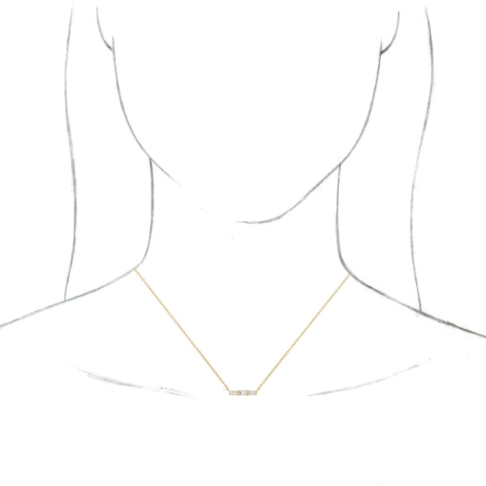 14K Yellow Gold 1/8 CTW Natural Diamond Bar 18" Necklace