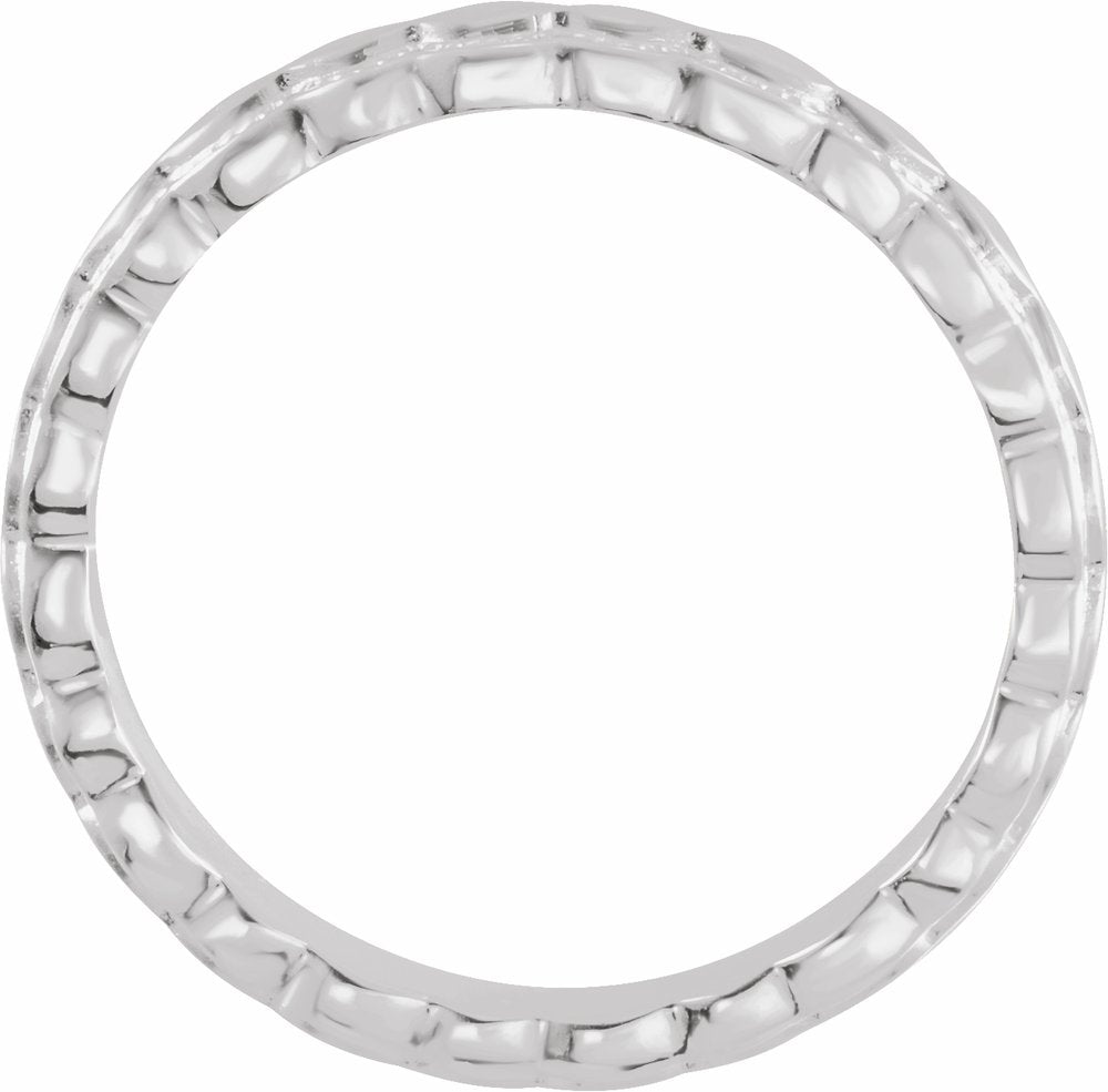 14K White Gold 2.9 mm Textured Band Size 7