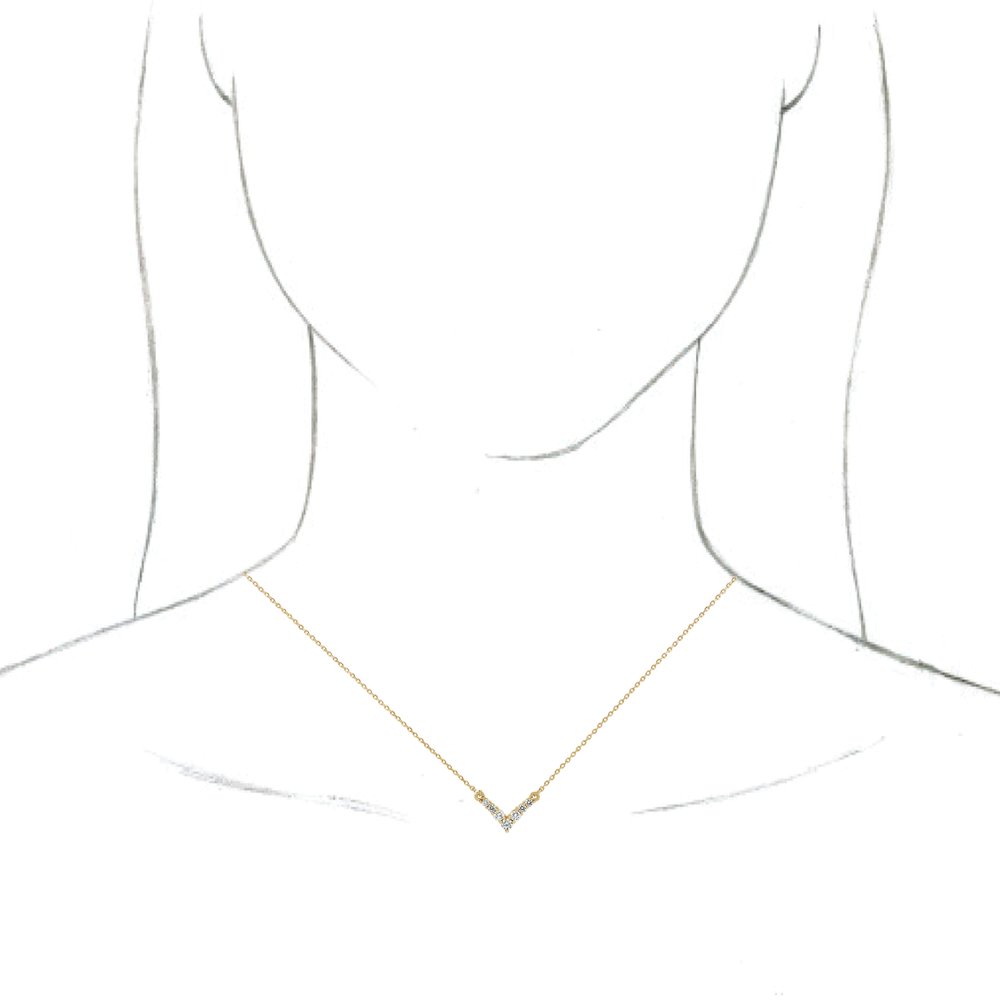 14K Yellow 1/3 CTW Natural Diamond V 16-18" Necklace
