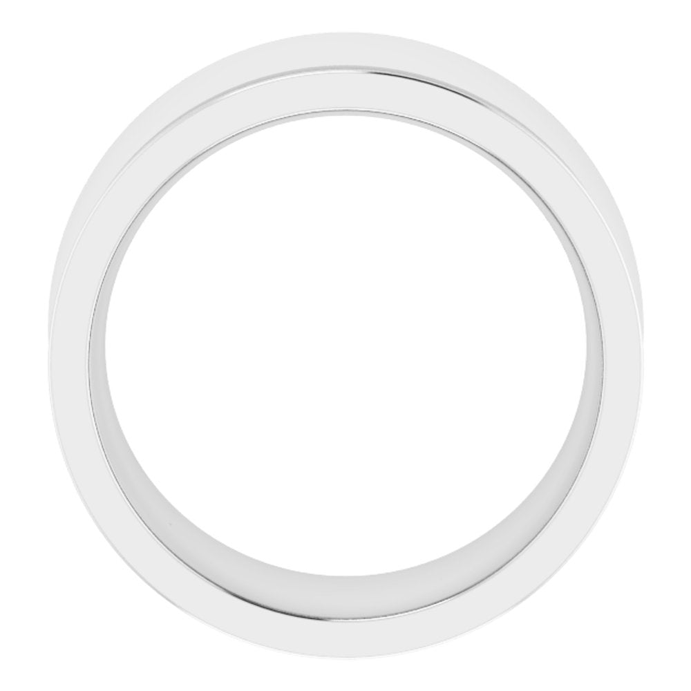 14K White 10 mm Comfort-Fit Concave Band Size 7