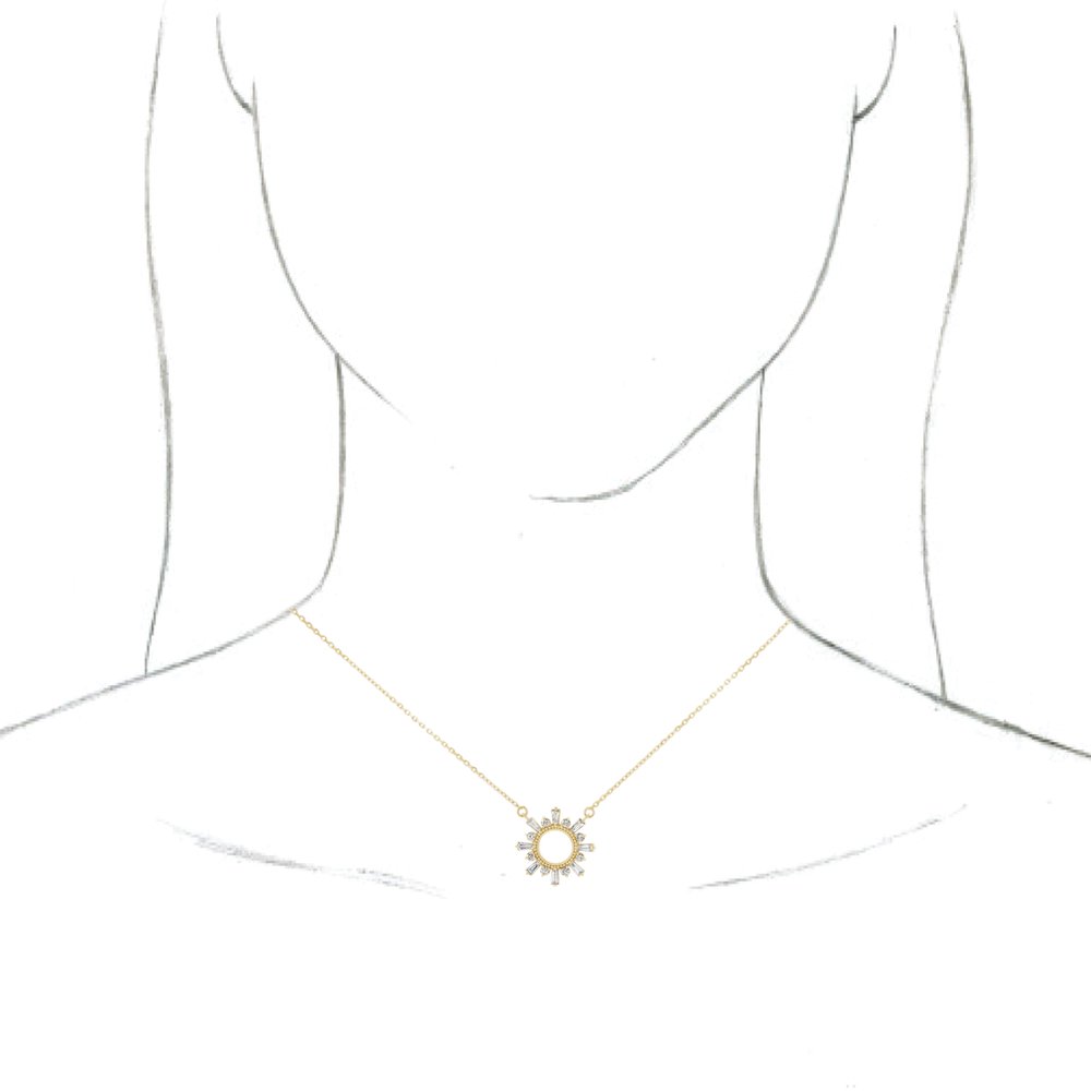 14K Yellow Gold 3/8 CTW Natural Diamond Circle 18" Necklace