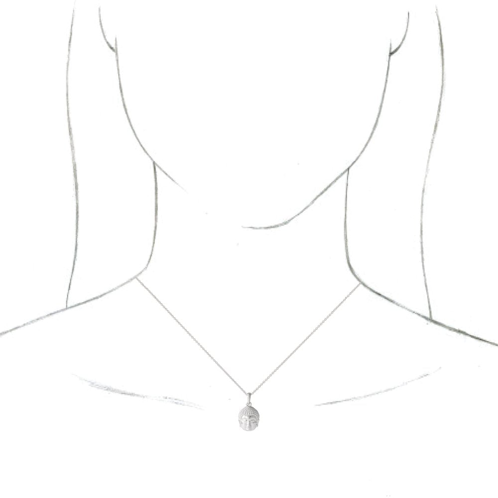 Sterling Silver Meditation Buddha 16-18" Necklace