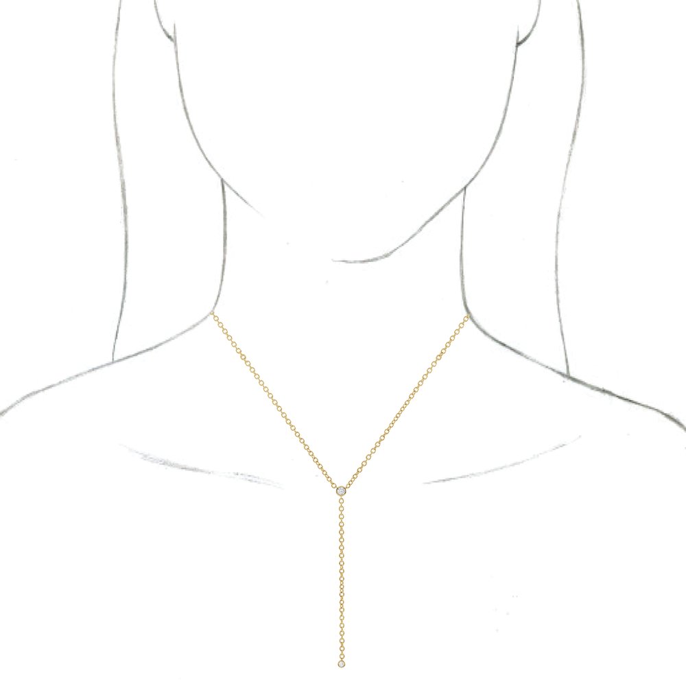 14K Yellow Gold 1/5 CTW Natural Diamond Bar 15-17" Y Necklace