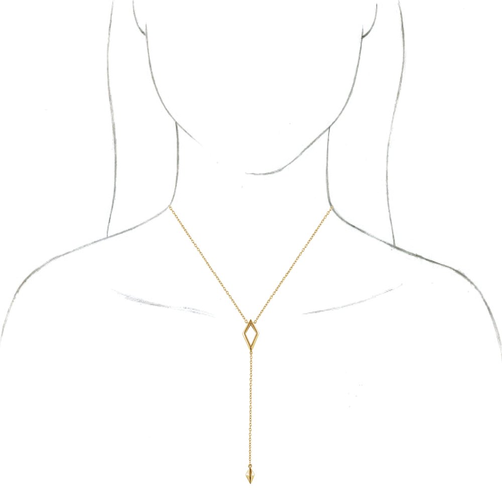 14K Yellow Geometric 16-18" Y Necklace