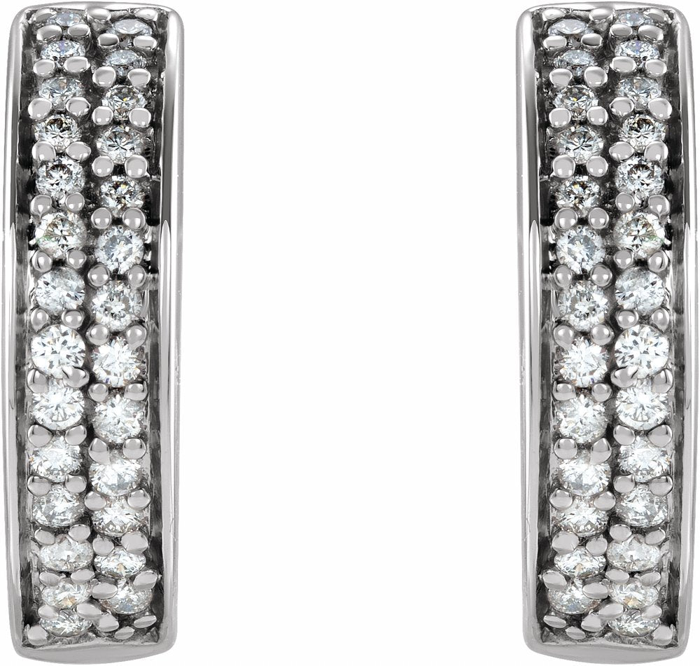 14K White Gold 1/3 CTW Natural Diamond 14 mm Hoop Earrings