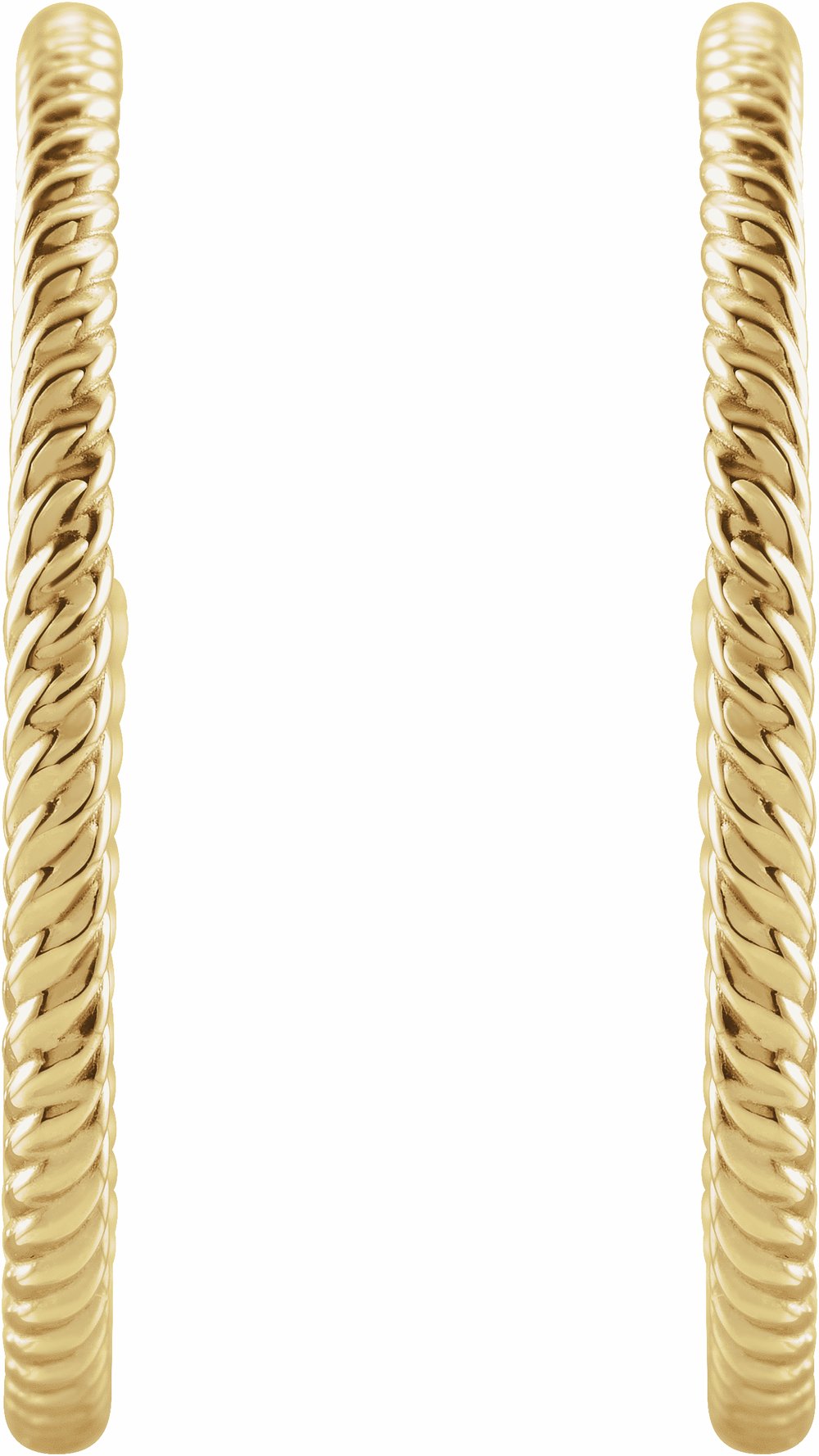 14K Yellow Gold Rope 25 mm Hoop Earrings