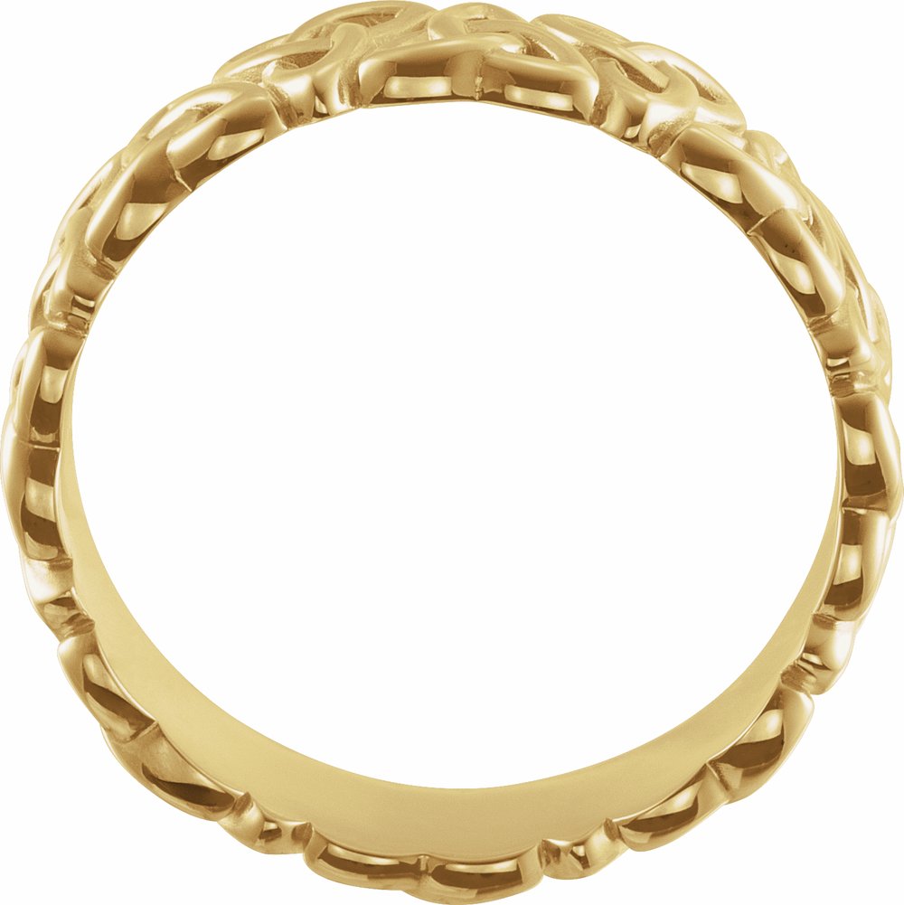 14K Yellow Gold 6 mm Celtic-Inspired Band Size 7