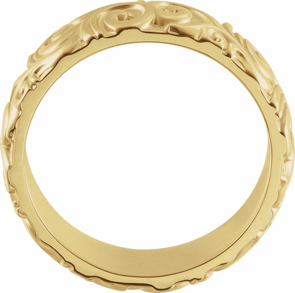 14K Yellow Gold 6 mm Sculptural Band Size 10