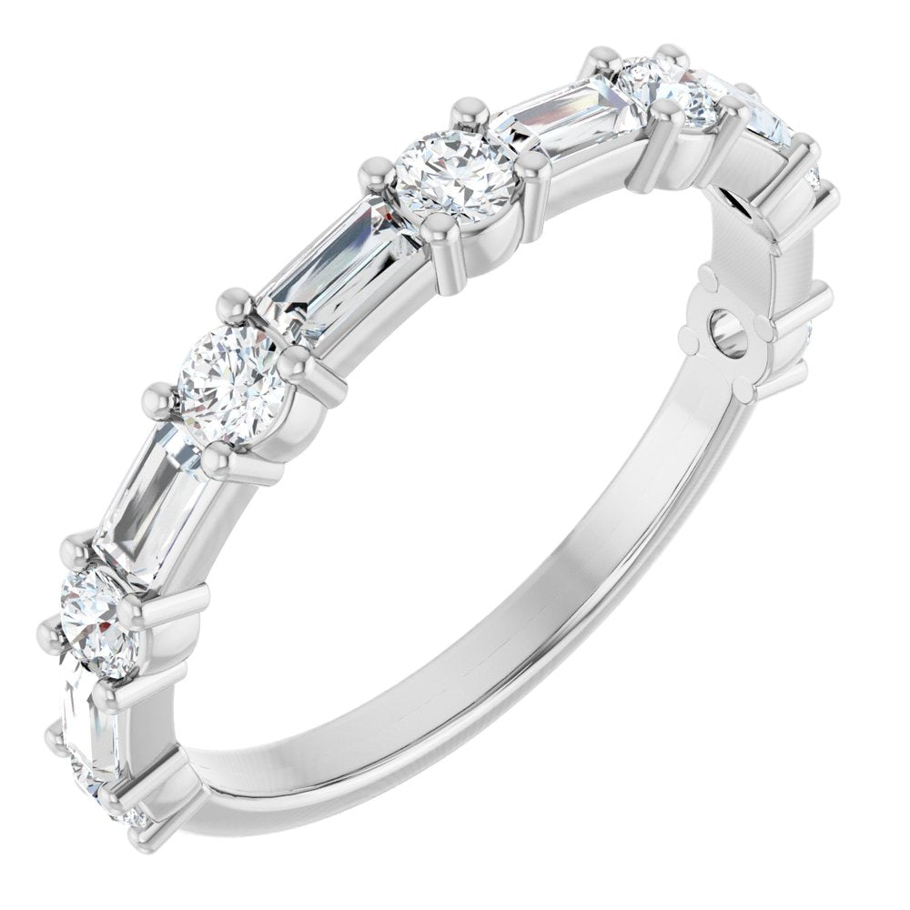 Platinum 3/4 CTW Natural Diamond Anniversary Band