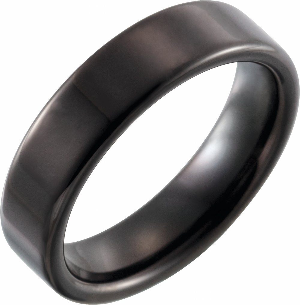Black PVD Tungsten 7 mm Flat Band Size 8