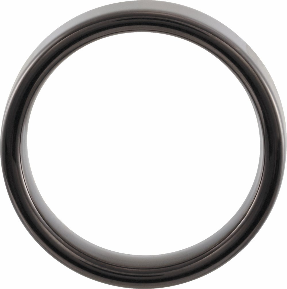 Black PVD Tungsten 7 mm Flat Band Size 8