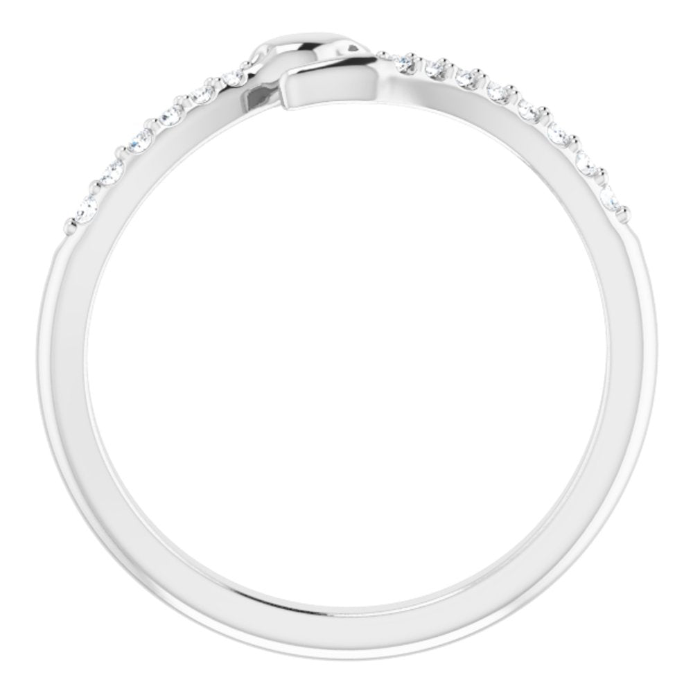 14K White Gold .08 CTW Natural Diamond Snake Bypass Ring