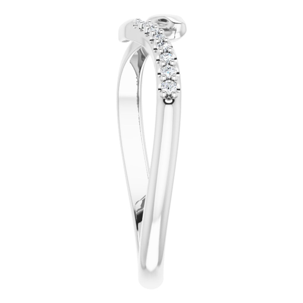 14K White Gold .08 CTW Natural Diamond Snake Bypass Ring