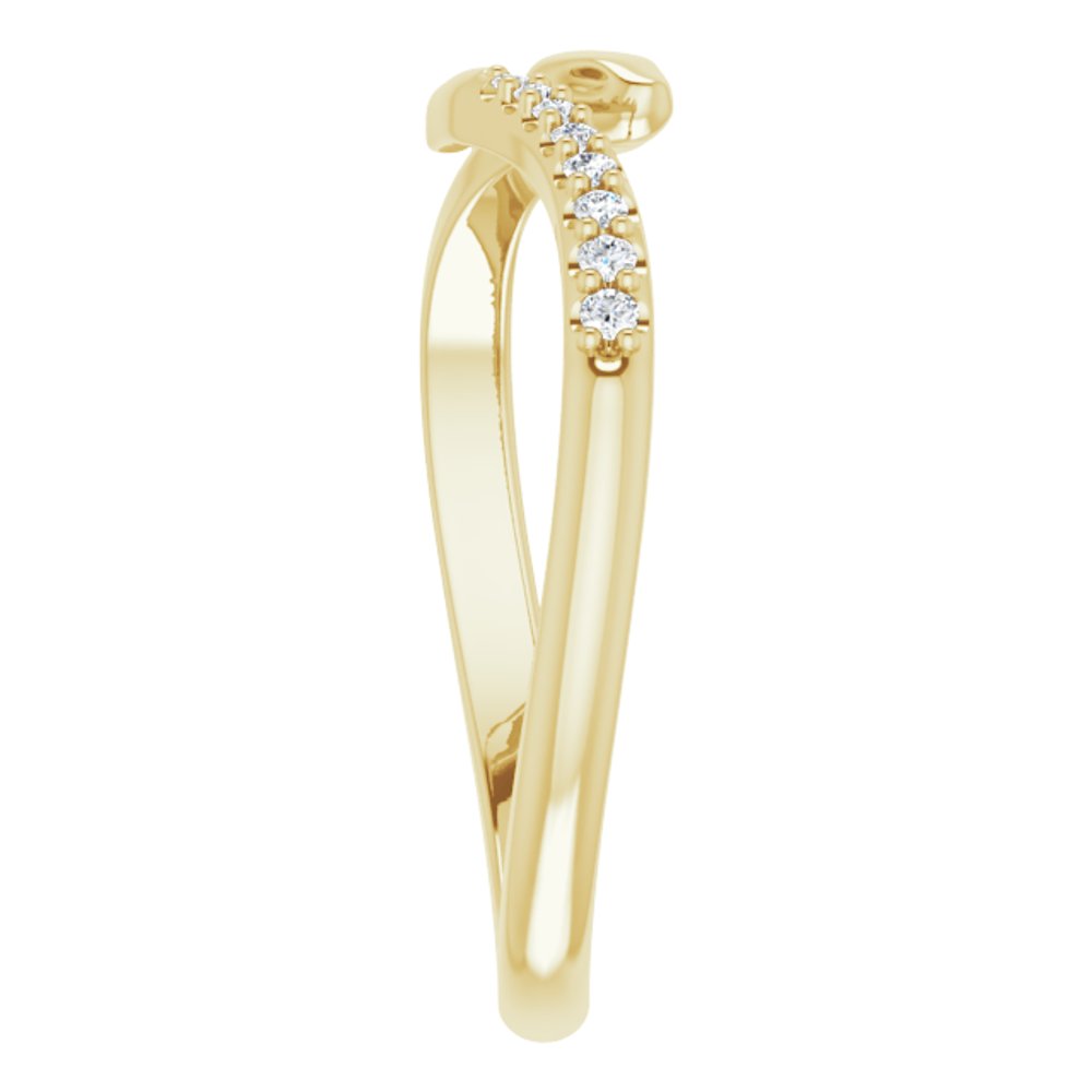 14K Yellow .08 CTW Natural Diamond Snake Bypass Ring