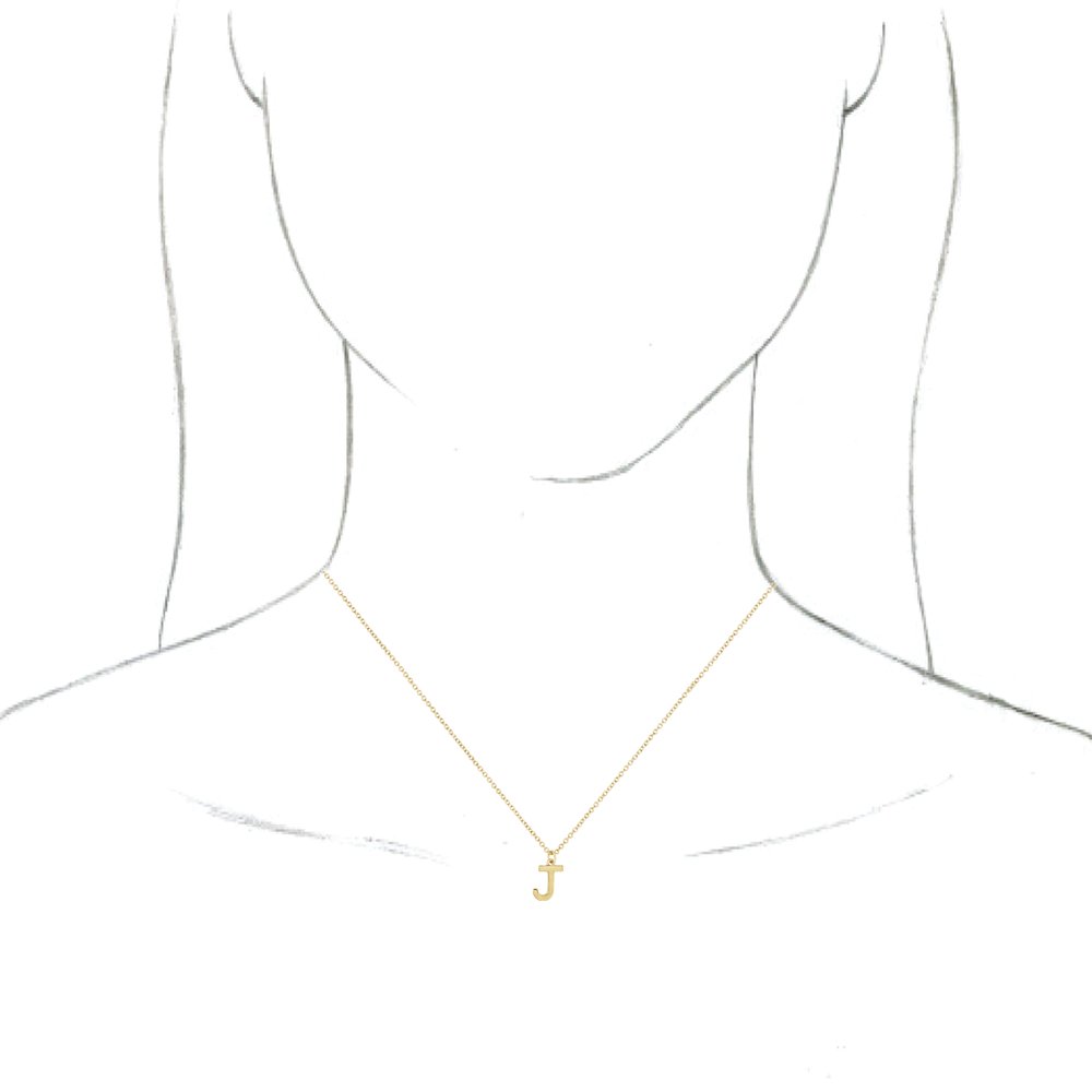 18K Yellow Gold-Plated Sterling Silver Initial J Dangle 16" Necklace