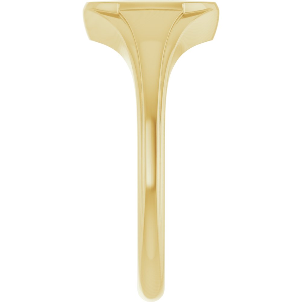 14K Yellow Gold 10.4x7.1 mm Oval Fluted Signet Ring