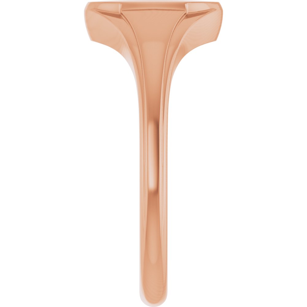 14K Rose Gold 10.4x7.1 mm Oval Fluted Signet Ring