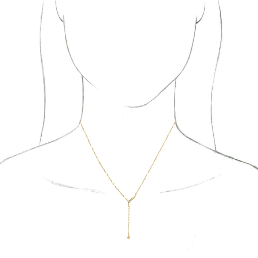 14K Yellow Gold 1/10 CTW Natural Diamond 16-18" Y Necklace