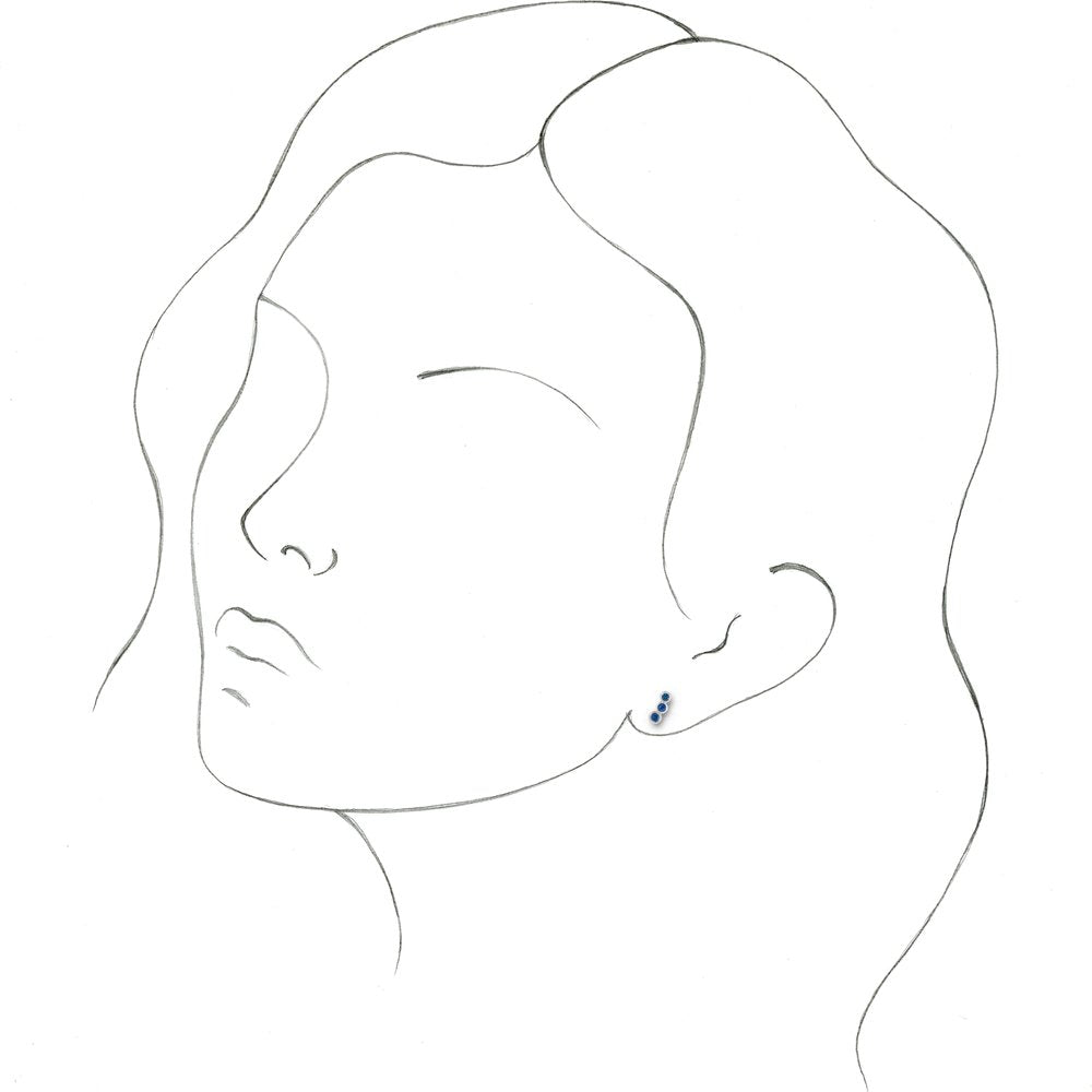 14K White Gold Lab-Grown Blue Sapphire Ear Climbers