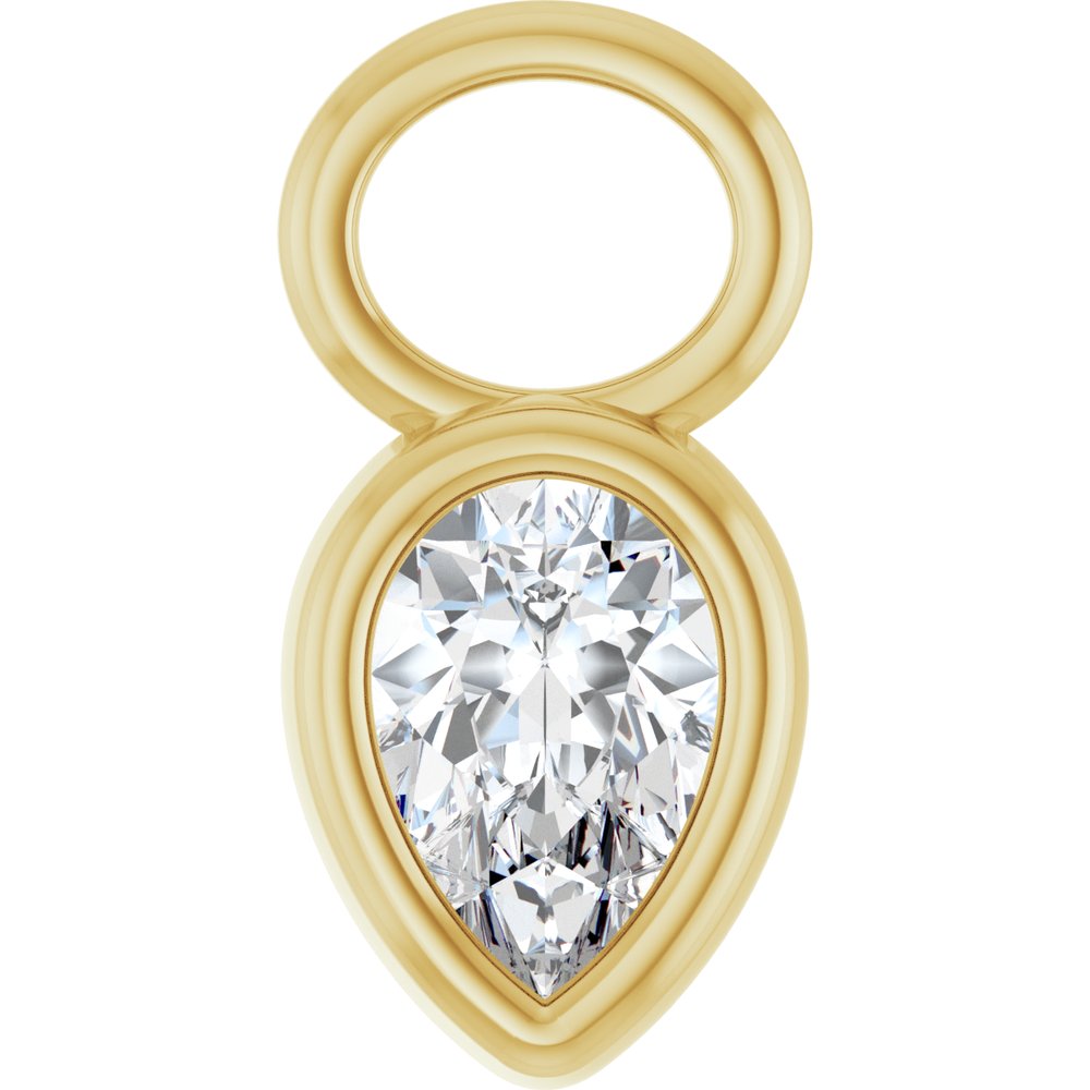 14K Yellow 1/3 CT Lab-Grown Diamond Hoop Dangle