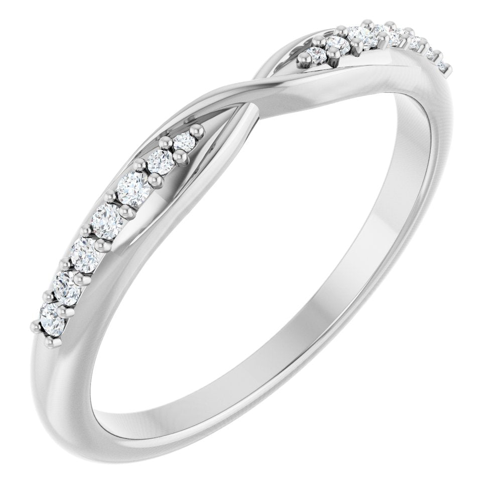 14K White Gold 1/10 CTW Natural Diamond Contour Band