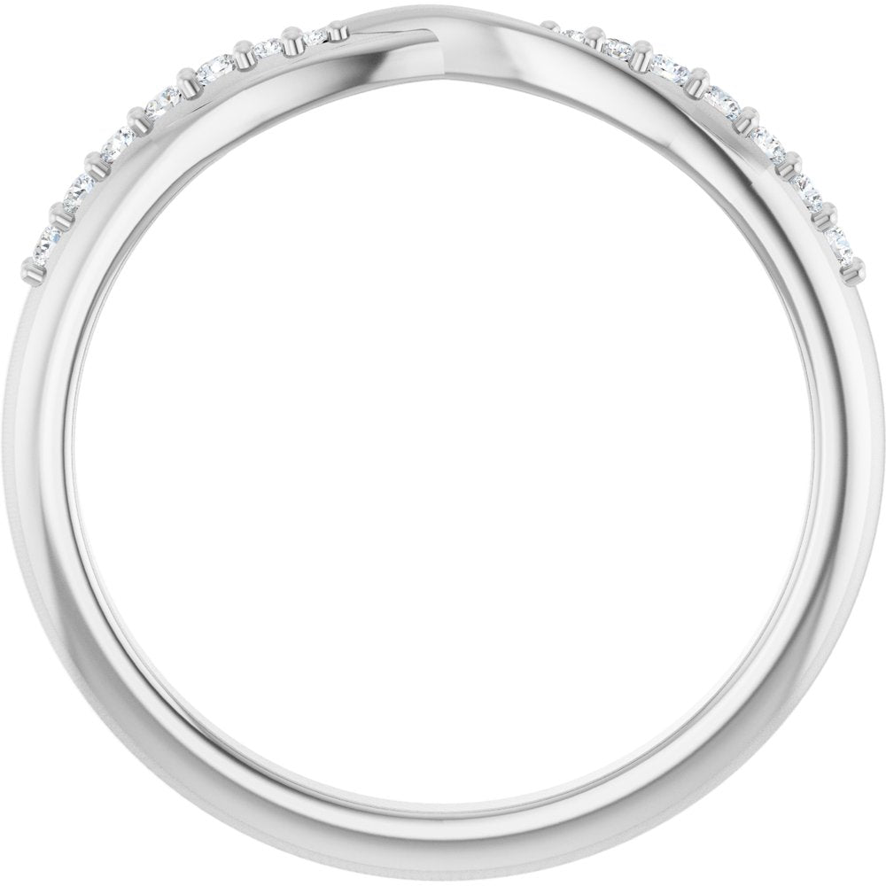 14K White Gold 1/10 CTW Natural Diamond Contour Band