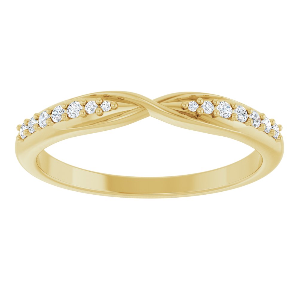 14K Yellow Gold 1/10 CTW Natural Diamond Contour Band