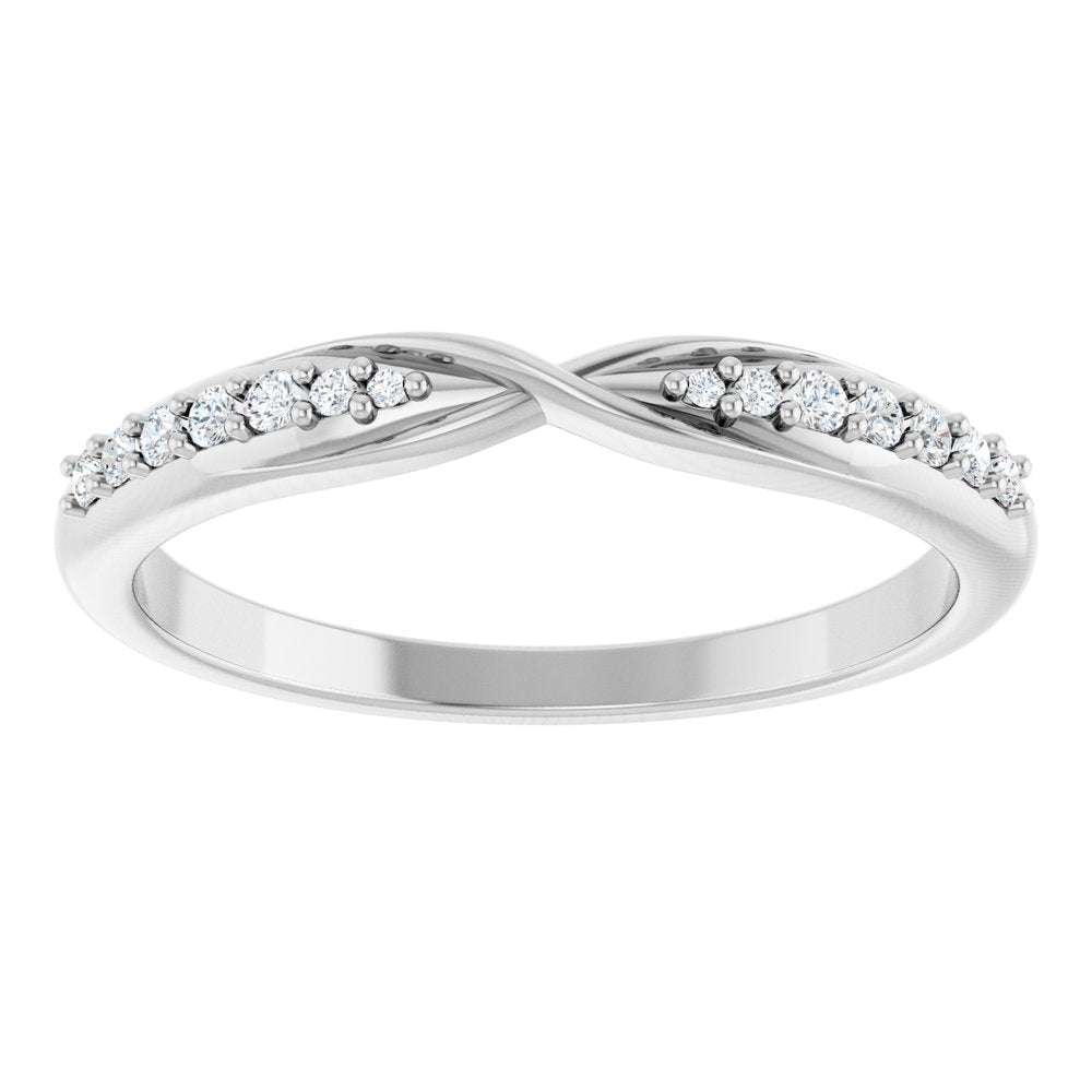 14K White Gold 1/10 CTW Natural Diamond Contour Band