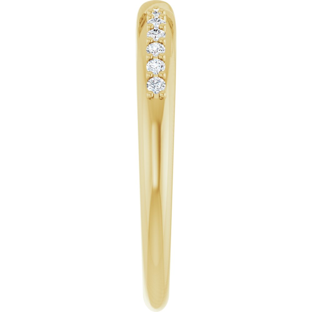 14K Yellow Gold 1/10 CTW Natural Diamond Contour Band