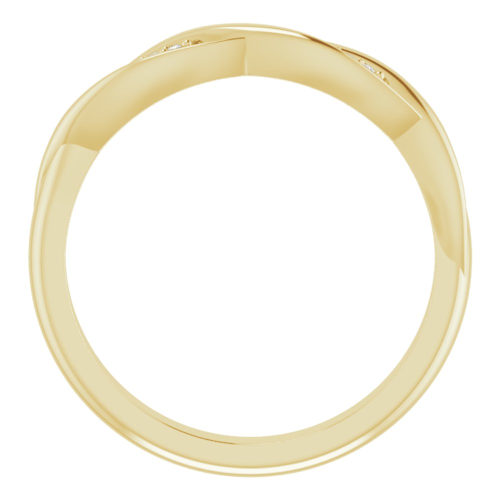 14K Yellow .02 CTW Natural Diamond Stackable Twisted Ring