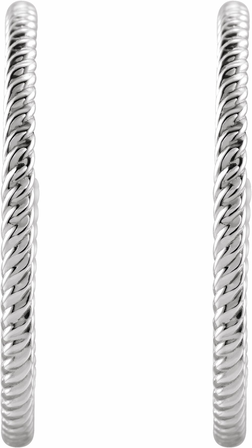 14K White Gold Rope 25 mm Hoop Earrings