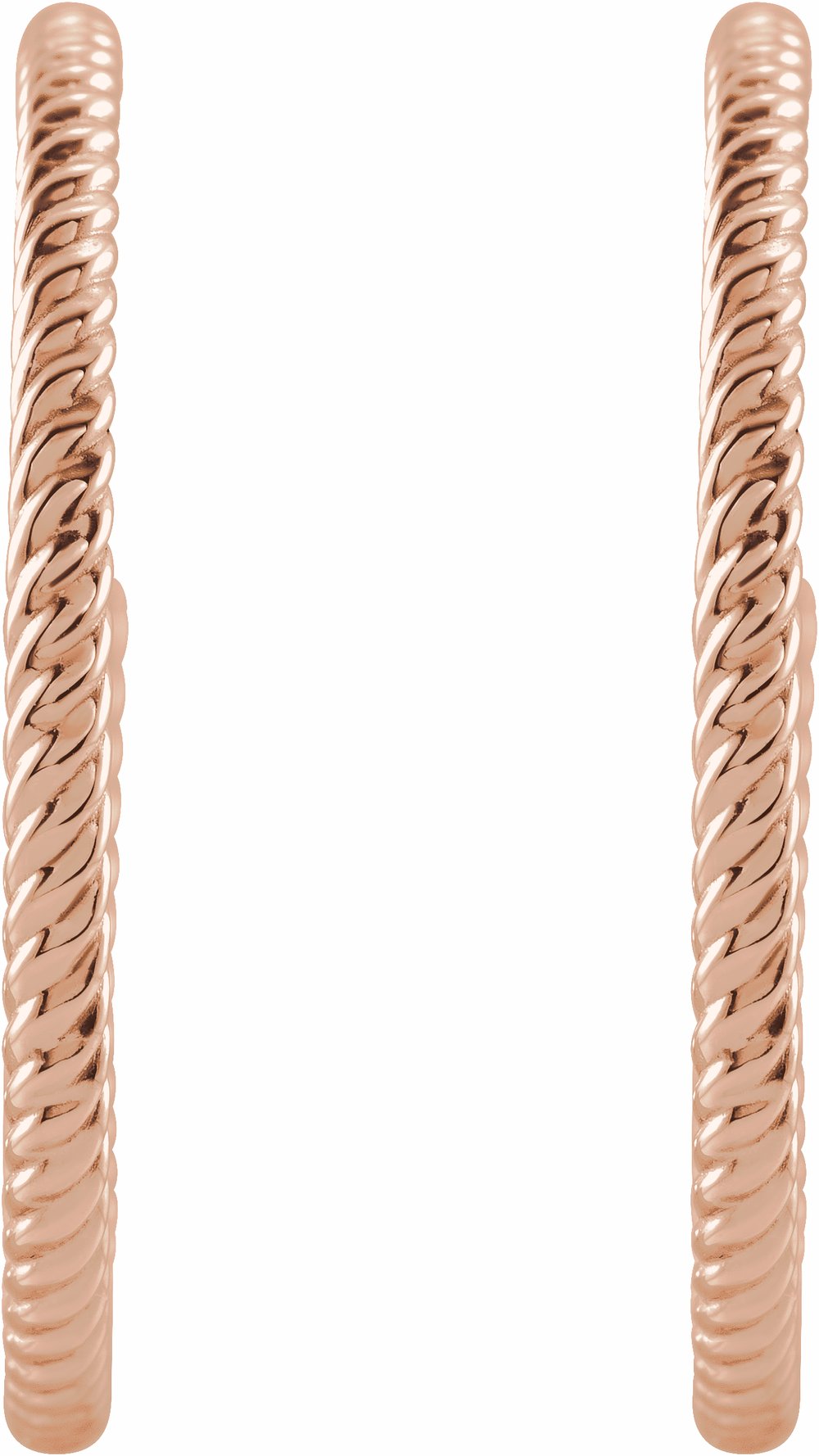 14K Rose Gold Rope 25 mm Hoop Earrings