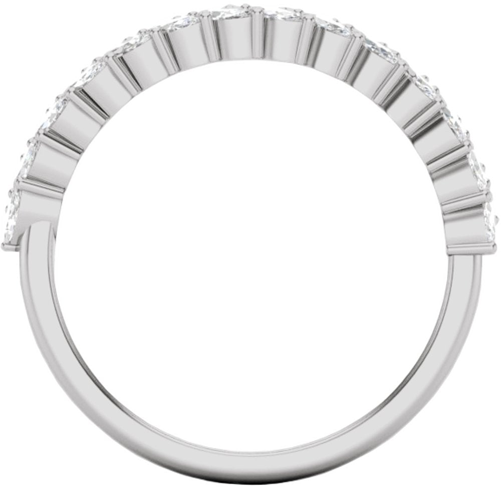 14K White Gold 3/4 CTW Lab-Grown Diamond Double Row Anniversary Band