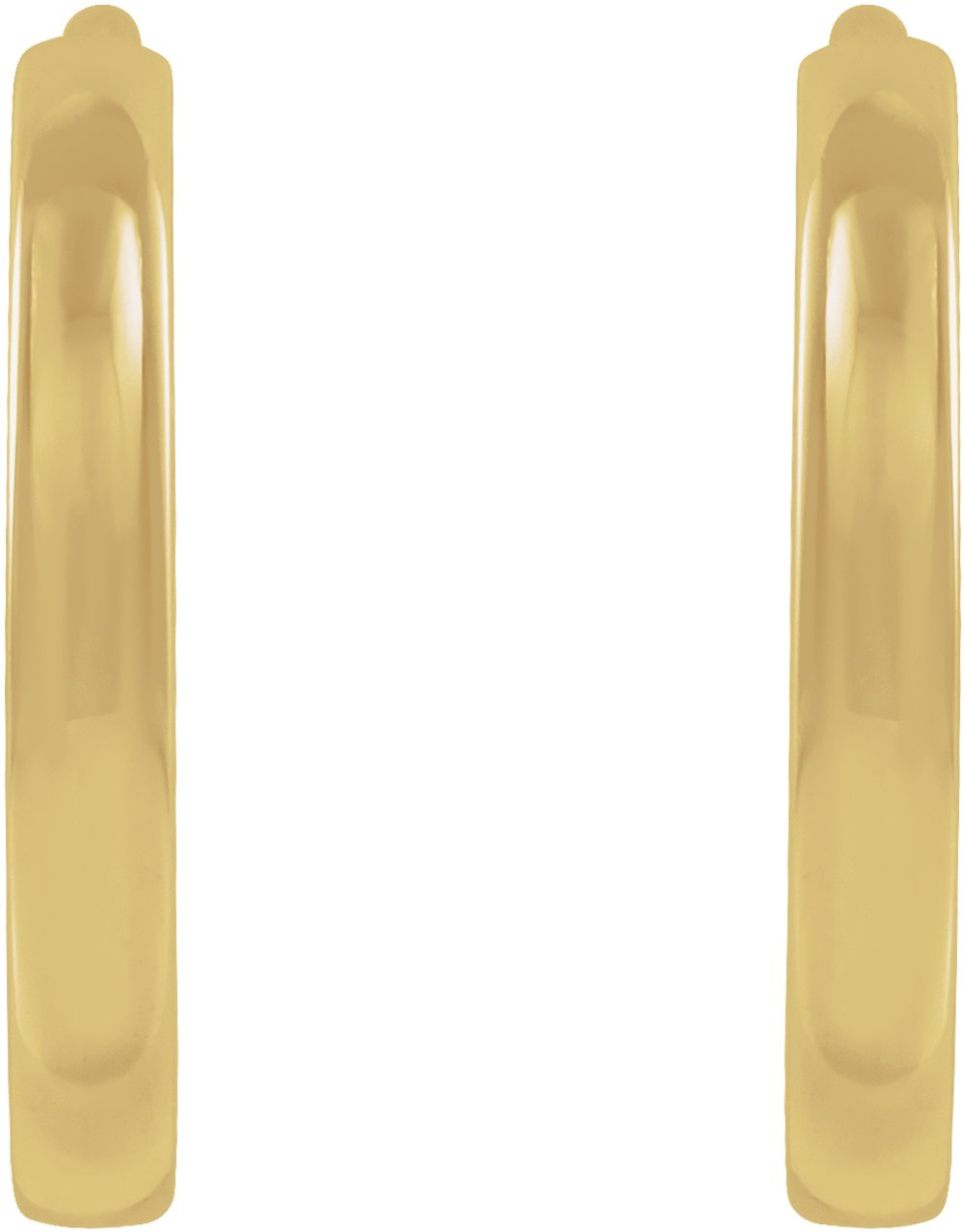 14K Yellow Gold Hinged 10 mm Hoop Earrings