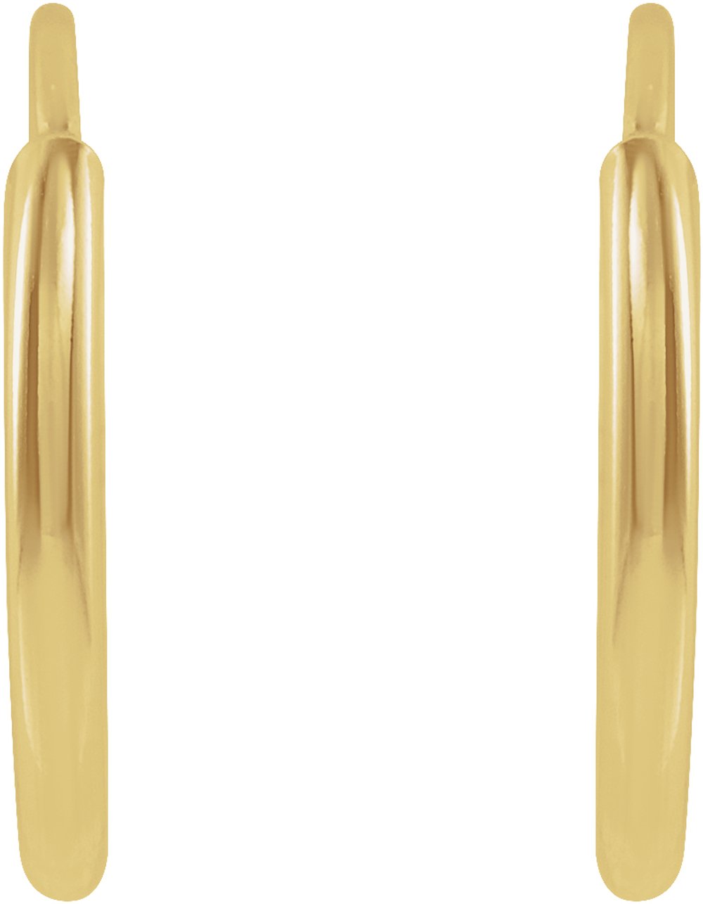 14K Yellow Gold Flexible Endless Tube 10 mm Hoop Earrings