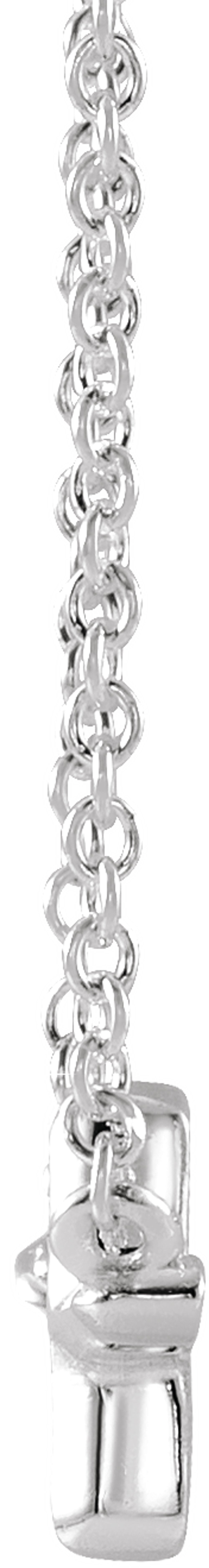 14K White Gold Sideways Cross 18" Necklace