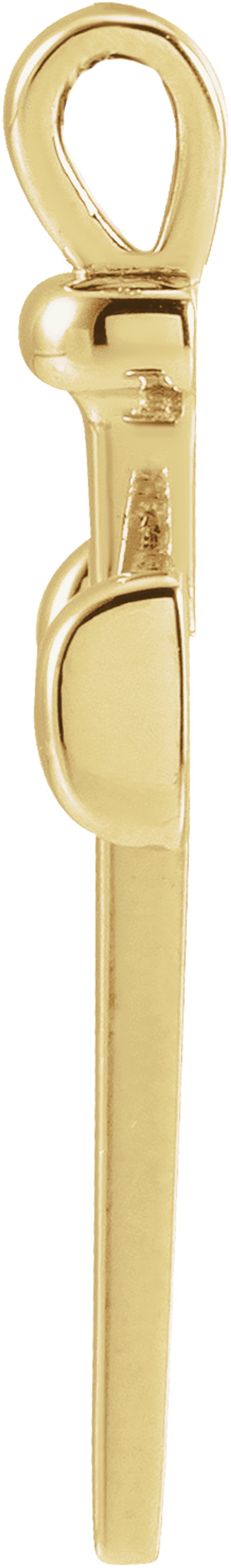 14K Yellow Gold 28x14.71 mm Nail Cross Pendant