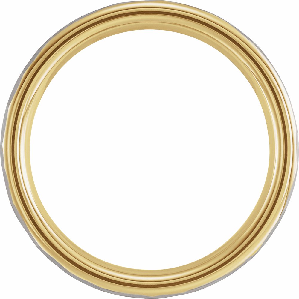 18K Yellow Gold PVD Tungsten 6 mm Comfort-Fit Flat Band Size 7