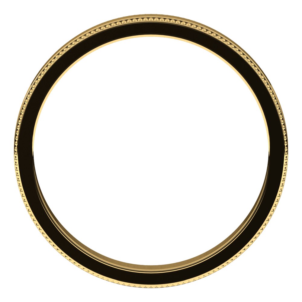 14K Yellow Gold 2.5 mm Milgrain Flat Band Size 5