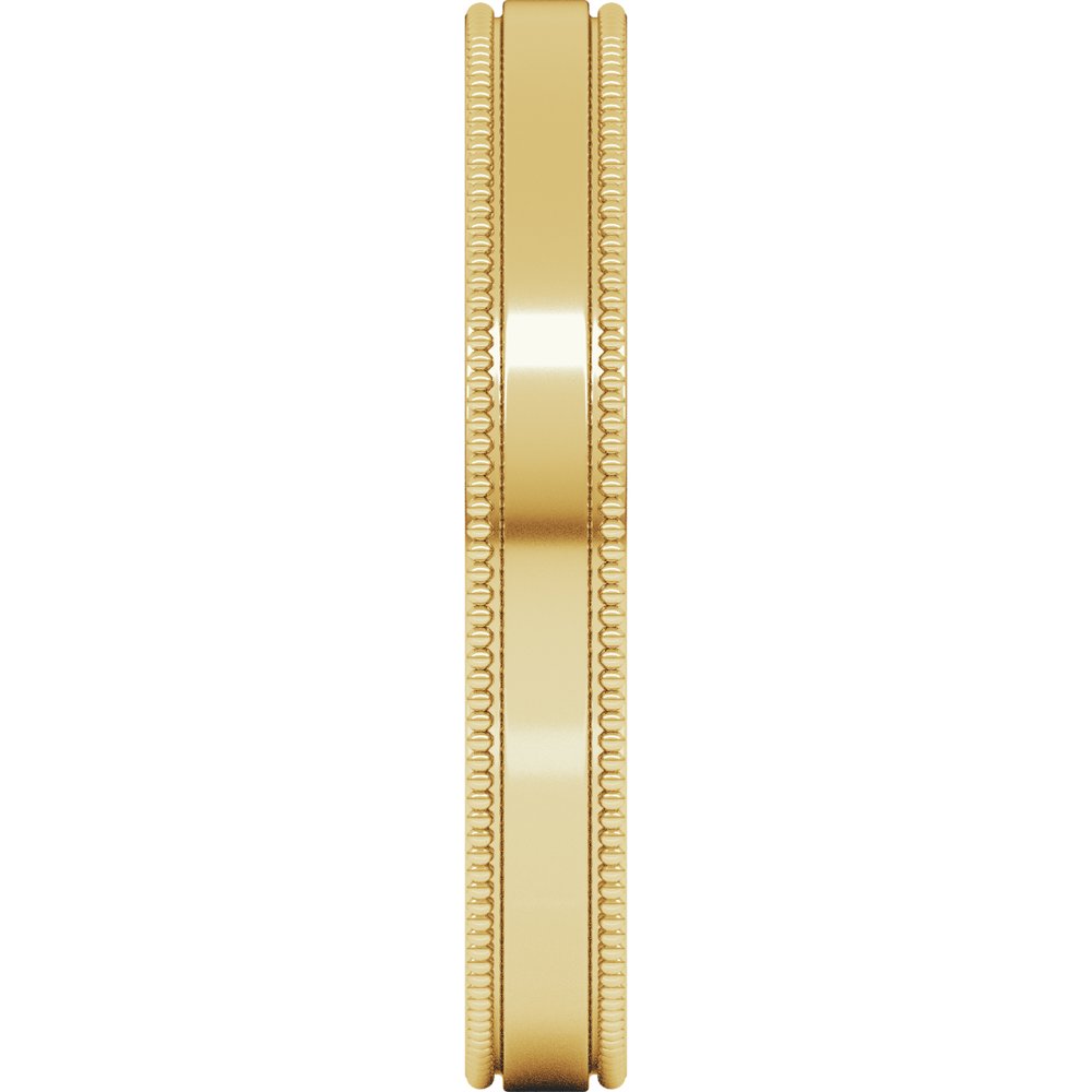 18K Yellow Gold 3 mm Milgrain Flat Band Size 9
