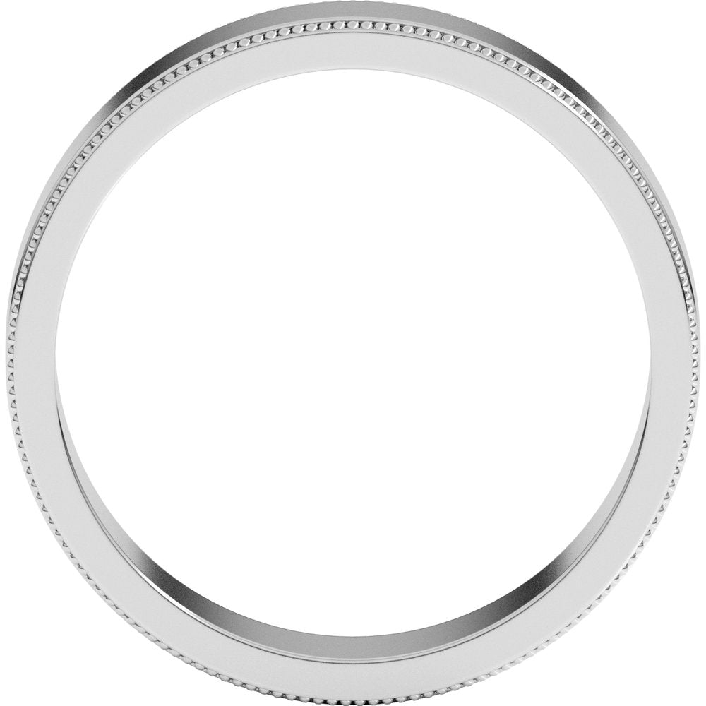 14K White Gold 5 mm Milgrain Flat Band Size 9.5