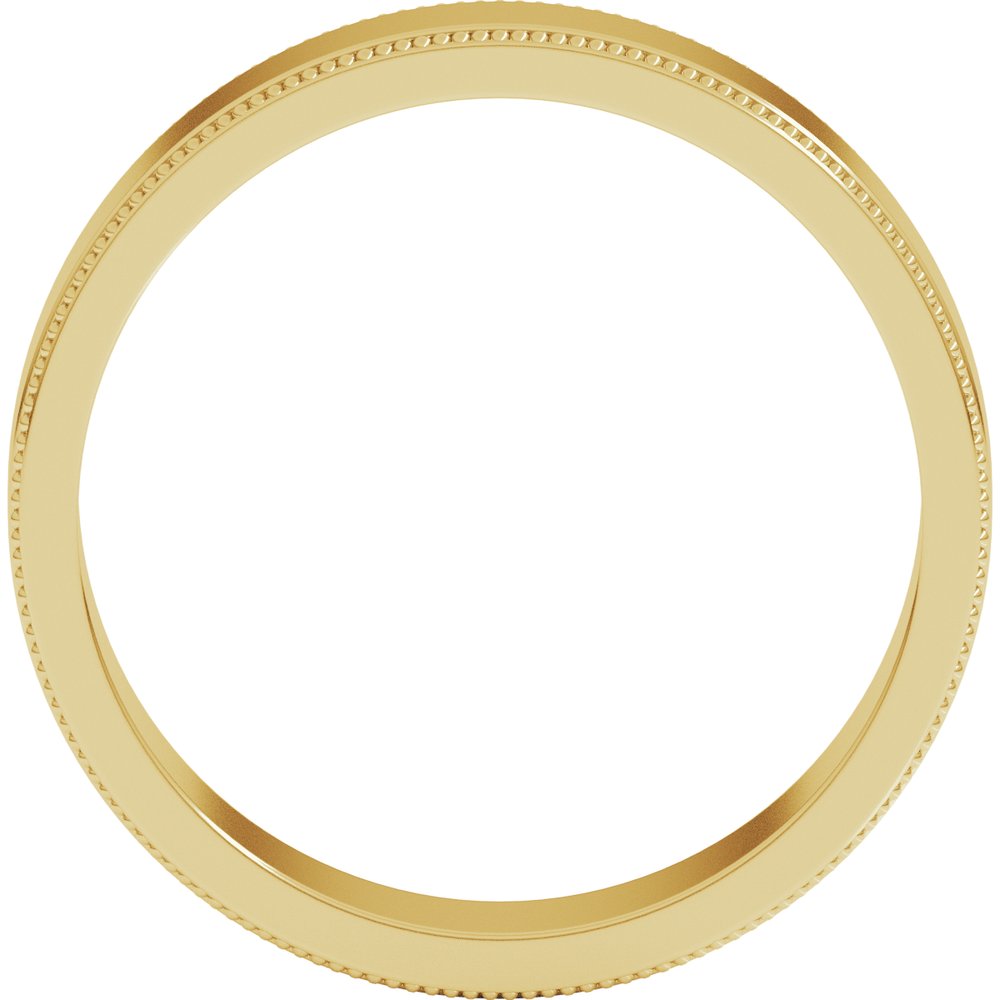 18K Yellow Gold 5 mm Milgrain Flat Band Size 10.5